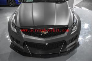 Cadillac ATSL wide body kit carbon fiber front lip after lip side skirts GT spoiler wide fenders